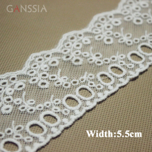 1 Yard Width:5.5cm Stylish Cotton Lace Embroidered Net Lace with Ribbon Hole Garment Lace Trims Trimmings (ss-6861) 2024 - buy cheap