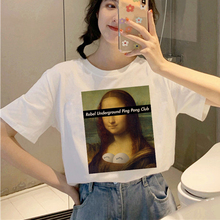 Mona Lisa Grunge Harajuku T Shirt Women Ullzang Aesthetic Funny Cartoon T-shirt 90s Graphic Vintage Tshirt Korean Top Tee Female 2024 - buy cheap