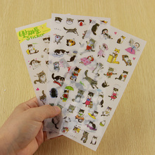 6 PCS Cartoon PVC Cats Sticker Cute Diary Transparent Scrapbooking Calendar Decor Stationery Sticker 2024 - buy cheap