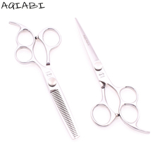 Professional Hair Scissors 6'' AQIABI 440C Barber Shears Cutting Shears Thinning Shears Hairdresser's Scissors New Arrival A9011 2024 - buy cheap