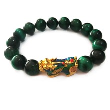 Pi Yao/Pi Xiu Series Feng Shui colored pixiu with green tiger eye stones Bracelet Temperature Discoloratio pixiu bracelets 2024 - buy cheap