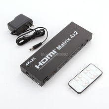 4x2 HDMI True Matrix Switch Splitter Selector Remote Control 3D/4k 1080P 4-in 2-out 2024 - buy cheap