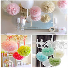12pcs 6"(15cm) Tissue Paper Pom Poms Craft Pompoms Ball DIY Flower Wedding Decoration Baby Shower Birthday Party Supplies 2024 - buy cheap