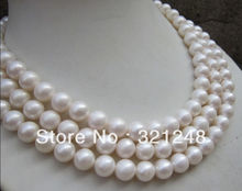 10-11mm fashion natural white freshwater cultured pearl round beads high grade women long chain necklace jewelry  54inch MY2089 2024 - buy cheap