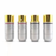 4pcs EIZZ 3pin 24K Gold plated Tellurium Copper XLR Connector MIC Snake Plug Connector  For HIFI Audio 2024 - buy cheap