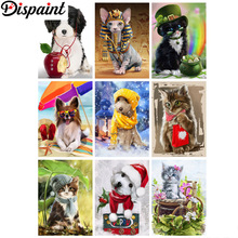 Pintura de diamante descartável kit "diy pintura de diamante kit de ponto cruz" animal cachorro gato "5d bordado diamante decoração de casa 2024 - compre barato