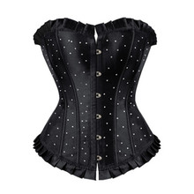 S-6XL Hot Sexy Corset Satin Bone Lace Up Overbust Corset and Bustier Body Shaper Strapless Corset 2024 - buy cheap