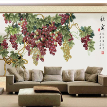 wellyu  papel de parede para quarto  Custom wallpaper   Hand painted beautiful grape wall  papel pintado pared  papel tapiz 2024 - buy cheap