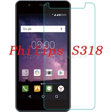 Protetor de tela para smartphone philips s318, 2 peças, vidro temperado, película protetora, cobertura de tela 2024 - compre barato