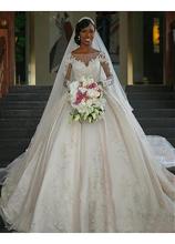 Plus Size Vestido De Noiva Muslim Wedding Dresses Ball Gown Long Sleeves Lace Boho Dubai Arabic Wedding Gown Bridal Dress 2024 - buy cheap