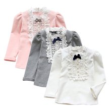 2017 Spring Fashion New domeiland Baby Girls Clothing Cute Lace Long Floral Sleeve Blouse Ruffle Blouse Tops 2024 - buy cheap