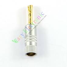 Wholesale and retail 50pc Gold Plated Copper Audio Banana Speaker HIFI Cable Plug Connector audio DIY free shipping 2024 - buy cheap