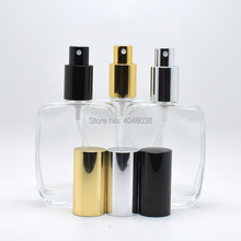50ml Clear Glass Perfume Spray Bottle Silver /Black /Gold Cap Cosmetic Parfum Packaging Container Perfume Atomizer 5pcs/lot 2024 - buy cheap