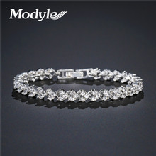 Modyle 2021 New Charm AAA+ Round Cubic Zirconia Tennis Bracelet for Woman Pulseira Classic Wedding Jewelry Lady Bracelet 2024 - buy cheap