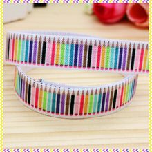 5/8'' Free Shipping Fold Elastic FOE School Printed Headband Headwear Hairband Diy Decoration Sewing OEM P4176 2024 - buy cheap