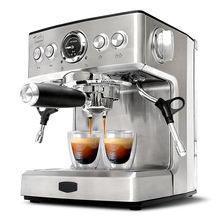 19 Bar Household coffee machine Pressure gauge Commercial semi-automatic espresso  stainless steel body steam foam coffee maker 2024 - buy cheap