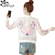 UHYTGF Casual Women Summer Top Sun Protection Clothing New Fashion Chiffon Printed Short Coat Breathable Thin Plus Size Jacket67 2024 - buy cheap