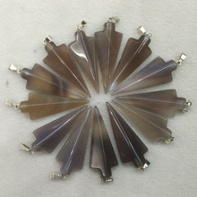 Pingente pingente charmoso em formato de seta de ônix cinza natural de alta qualidade em 12 tamanhos para marcação de joias com frete grátis 2024 - compre barato