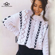 Lace Up White Pullovers 2018 Autumn Winter Long Split Black Casual Women Jumpers Long Sleeve Loose Sweaters Female Sweater Tops 2024 - buy cheap