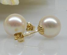 FREE Shipping Round 10-11 MM AAA+ WHITE SOUTH SEA PEARLS EARRING  GOLD 2024 - buy cheap