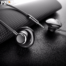 PZOZ бас наушники 3,5 мм проводное управление гарнитура с микрофоном в ухо спортивные наушники мини для iphone xiaomi Samsung Huawei MP3 2024 - купить недорого