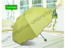 Sombrilla de bolsillo con recubrimiento negro, 100% protector solar, UPF>50 +,parasol, varillas de 8k, triple, abierta a mano, a prueba de viento, 2 veces 2024 - compra barato