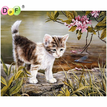 Dpf diy 5d artesanato fio de gato pintura de diamante ponto cruz bordado decoração de casa mosaico de diamante presente 2024 - compre barato