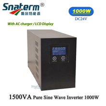 1000W Pure sine Wave Inverter 12V 24V DC to AC 220 110V UPS Solar off grid power Inverter with LCD Display AC Mains Charger 2024 - buy cheap