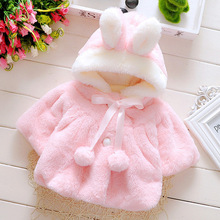 Одежда для маленьких девочек; зимнее пальто для малышей с милым кроликом; розовый зимний комбинезон; ropa bebe invierno nina casaco infantil abrigo bebe chaqueta bebe 2024 - купить недорого