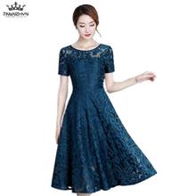 TNLNZHYN Women clothing dress summer new fashion Short sleeve slim large size casual high-end Sexy Female long Lace dress QW29 2024 - buy cheap