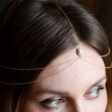 Bohemian style metal gold Tassel crystal women headband Vintage Double headbands girl Head Chain Hair Clip jewelry Hair Pin gift 2024 - buy cheap