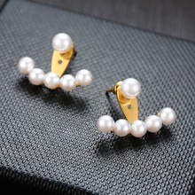 Элегантные серьги-гвоздики из искусственного жемчуга для женщин, вечерние женские серьги bijoux 2024 - купить недорого