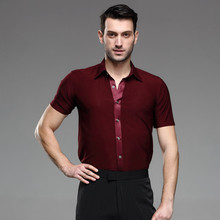 Men's Dancing Square Shirt Adult Ballroom Dance Top Femal Modern Dance Clothes Latin Dance Clothing Short Sleeved B-5982 2024 - buy cheap