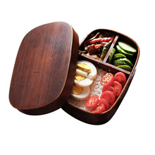 Portable Wood Lunch Box With Compartments Food Container Rectangle Japanese Lunch Box Fruit Sushi Bento Box Kitchen Accessories 2024 - buy cheap