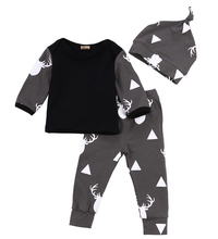 Conjunto de roupas de algodão para bebê recém-nascido, menino e menina, manga longa, camiseta + calças legging 2024 - compre barato