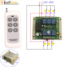 Sleelion-interruptor inalámbrico Universal de 6 canales, 110V, 220V, 6 CANALES, RF, Control remoto, 110V-220V, receptor transmisor, 433/315MHz 2024 - compra barato