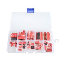 45PCS/LOT Dip Switch Kit In Box 1 2 3 4 5 6 7 8 9Way 2.54mm Toggle Switch Red Snap Switches Mixed Kit Each 5PCS Combination Set 2024 - buy cheap