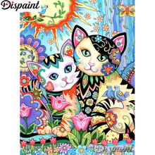 Dispaint-pintura de diamante redondo/cuadrado completa, cuadro artesanal 5D, "Flor de gato de dibujos animados", bordado 3D, punto de cruz, decoración del hogar, regalo A12506 2024 - compra barato