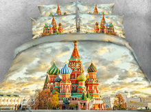 Комплект постельного белья из 4/6 предметов с красочным изображением замка России 2024 - купить недорого