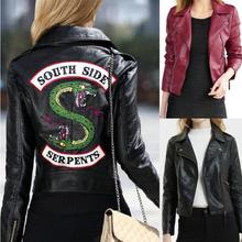 Jaqueta de couro pu da south side serpents, casacos de couro pu de riverdale feminino, roupa externa de couro 2019 2024 - compre barato