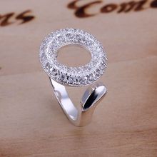 Женское посеребренное кольцо стразы, Серебряное ювелирное изделие из стерлингового серебра 925 пробы, SR028 2024 - купить недорого