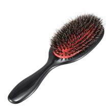 Escova de cabelo unissex, escova de cerdas de javali oval, mini pente de cabelo de náilon, cabo abs, escova antiestática, ferramenta de estilo de salão 2024 - compre barato