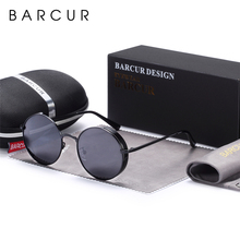 Barfluxo óculos de sol redondo original uv400, óculos vintage masculino e feminino steampunk polarizados 2024 - compre barato