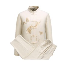Traditional Chinese Men's Cotton Wu Shu kong fu Clothing Embroidery Shirt & Pant Kung Fu Tai Chi Suit China style  4 colors 2024 - buy cheap
