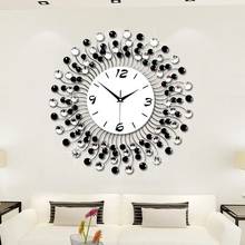 3D Wall Clock 120pcs Diamonds Modern Design Home Decor Wall Watches Living Room Decorative Wrought Iron Silent Big Clock 50CM 2024 - buy cheap