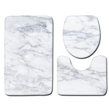 3 Pieces Set Microfiber Bathroom Mats Set Marble Pattern Anti-slip Absorbent Pedestal Rug Toilet Lid Cover Shower Floor Bath Mat 2024 - buy cheap