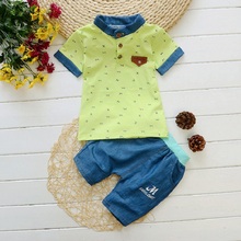 Boys Clothes Summer Children Sets Baby boy sports print casual T-shirt + pants Set 2 Pcs Kids Clothes 2024 - buy cheap