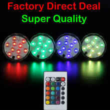 100Pcs *  Waterproof RGB multicolor changing LED lamp with remote, wireless submersible LED lights for wedding party decoration 2024 - buy cheap