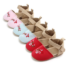 2018 New arrived baby girls Floral shoes First walkers Sneakers canvas shoes Toddlers Maryjane Newborn anti-slip Princess shoes 2024 - buy cheap