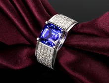 2 carat 925 sterling silver wedding engagement ring popular sapphire tanzanite man made diamant rings for men and women 2024 - buy cheap